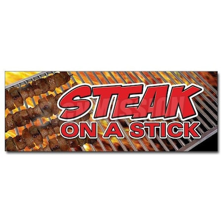 Signmission STEAK ON A STICK DECAL sticker meat steak beef bbq grill restaurant food, D-36 Steak On A Stick D-36 Steak On A Stick